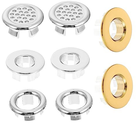 jojofuny Überlaufkappen Für Waschbecken Abs Kupfer Überlaufkappen Spülbeckenverkleidung Überlaufabdeckung Überlaufloch Heimdekoration 8 Stück