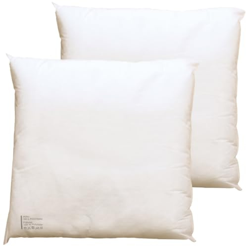 Kissenfüllungen 2er Set 45x45 cm - Weiche Kisseninletts, Waschbare Füllkissen mit Polyester-Füllung - Perfekt für Sofa-, Deko-, Zier- & Schlafkissen - Quadratische Innenkissen mit Polsterfüllung