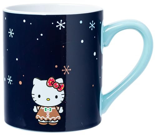 Silver Buffalo Hello Kitty Holiday Gingerbread House Heat Reveal - Taza de cerámica de 14 onzas