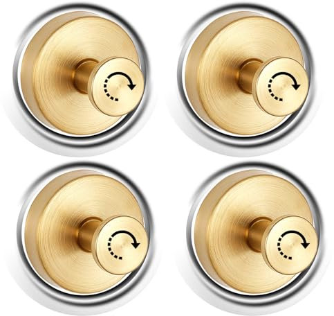 lifeicomall Ganchos de ventosa, gancho de ventosa al vacío, ganchos de succión impermeables extraíbles y reutilizables, ganchos de ventosa autoadhesivos para baño, cocina (dorado, 2 piezas) (dorado 4)