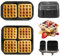 ​Lot De 2 Moules À Gaufres Pour Friteuse À Air, Compatibles Avec La Friteuse Philips Air Fryer Série 3000(NA350) Et Tefal EY9018 9L, Réutilisables, Accessoires En Silicone Pour Gaufrier Belge