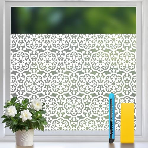 Niviy Vinilos para Cristales Opaco Vinilo Ventana Privacidad Anti-UV Estático Autoadhesivo Vinilo Adhesivo Cristal para Dormitorio Ideal Baños Dormitorio Comedor 105x200cm