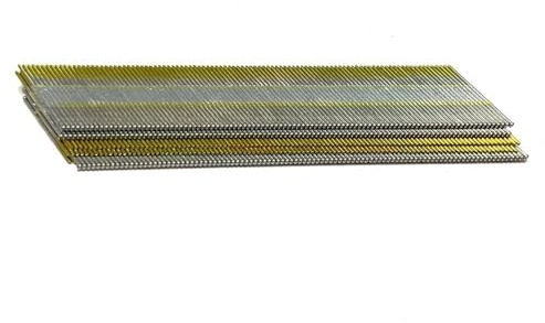 15ga 34 Degree Galvanized Finish Nails, 25-64mm Collated Angled Nails for Trim Floor Wooden Strips 600pcs(50mm)