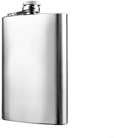 Fauhapyway Flasque portable en acier inoxydable - Étanche - Avec bouchon à vis - Pour le stockage du whisky de voyage - Argenté - 300 ml