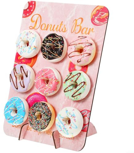 Wunderschön gearbeitetes Donut-Regal aus Holz, perfekt für die Präsentation von Leckereien bei verschiedenen Veranstaltungen (b)