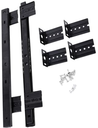 FONDOTIN Coulisses de Clavier Réglables Sous Bureau avec Glissières Silencieuses à Roulements pour Tiroir de Rangement Support et Installation Facile
