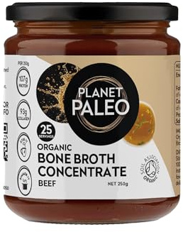 Organic Bone Broth Concentrate (250g) 25 Servings | Grass-Fed Beef Broth | Rich in Collagen, Amino Acids and Wholefood Nutrients | Gut, Joint and Nutritional Support