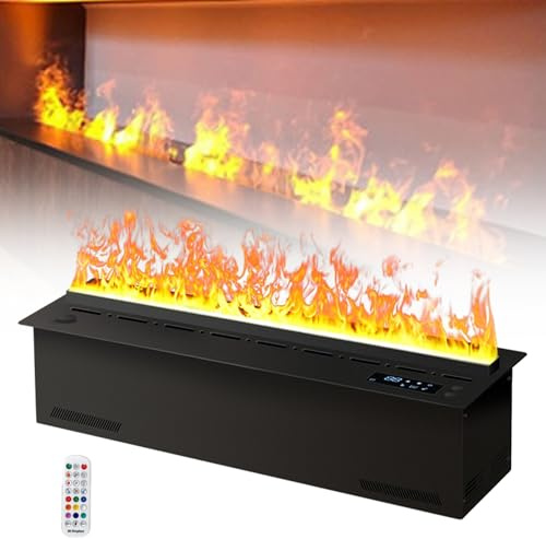 vanenferse Dekorativer Elektrischer Wasserdampf-Kamin-Luftbefeuchter Mit 3D-Zerstäubungsflamme, 3D-Wasserdampf-Kamin, 9-Farben-Flamme, Automatische Wasserfüllung, Touch-/Fernbedienung