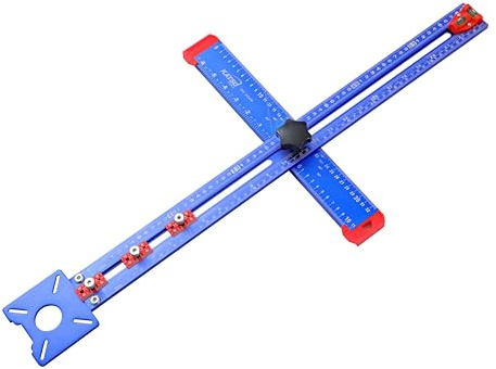 KATSU Tools 4 in 1 Router Milling Groove Bracket 600mm/24, Aluminium Alloy, Inch + Metric, Adjustable Cabinet Hardware Jig for Wood Trimmer Router Tool Woodworking, Model 105475
