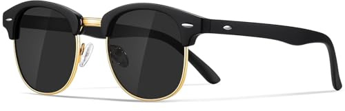 Neusaro Polarisierte-Halbrahmen-Sonnenbrille Herren Damen Retro | UV Schutz Klassisch Sonnenbrillen,Ideal für Autofahren Reisen und Camping