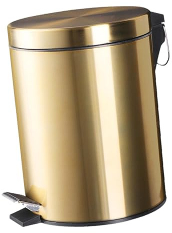 ALCXAZS Poubelle fiable avec Couvercle et pédale, 5 L, étroite et silencieuse, idéale pour Tous Les environnements. Petite Poubelle ménagère pour Salle de Bain, Cuisine