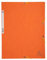 Exacompta 55504E Einschlagmappe. Aus extra starkem Colorspan-Karton mit 3 Innenklappen und 2 Gummizügen DIN A4 orange Sammelmappe Dokumentenmappe für Büro und Schule