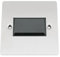 Fan Isolator 3 Pole Switch - Satin Matt Chrome - Flat - Black Insert Plastic Switch