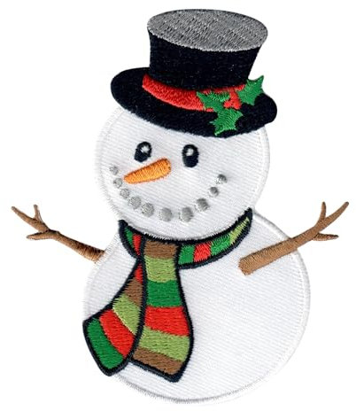 PatchMommy Schneemann Patch Aufnäher Applikation zum Aufbügeln Bügelbild - für Kleidung Jeans Jacken Kinder Baby