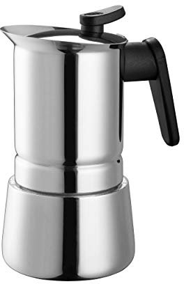 Pedrini 02CF038 Caffettiera Induzione, Acciaio Inossidabile, Steel Moka, 6 tazze