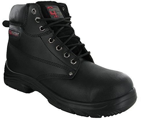 Grafters Wide EEEE Fitting 7 Eye Leather Safety Steel Toe Cap Mens Boots UK6-14 (UK8 - US9 - EU42)