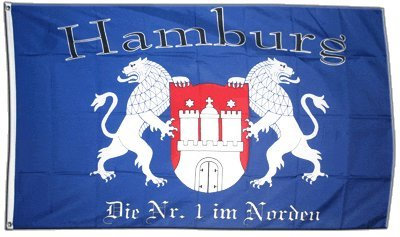 Flaggenfritze Fahne/Flagge Hamburg + gratis Sticker
