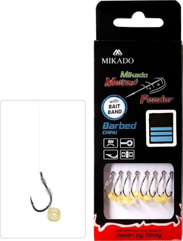 MIKADO Method Feeder 36 Haken Rig `s mit Pellet-/Bait Band Feederhaken Verschiedene Größen (Haken 6 / Vorfach Ø0,28mm)