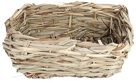 Fdit Gewebtes Gras Haustierbett natürliches Nisthaus Verstecken Kauspielmatte für Kaninchen Kaninchen Chinchillas Meerschweinchen Hamster Frettchen und andere kleine Tiere