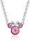 Disney Minnie Mouse versilberte Halskette mit Geburtsstein aus Messing für Damen, 40+5 cm (Oktober)