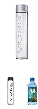 Voss Artesian STILL Gletscher Wasser in Glasflasche 0,8 Liter + Voss Artesian SPARKLING Gletscher Wasser in Glasflasche 0,8 Liter + Fiji Wasser von den Fiji-Inseln 1 x 1,0 Liter