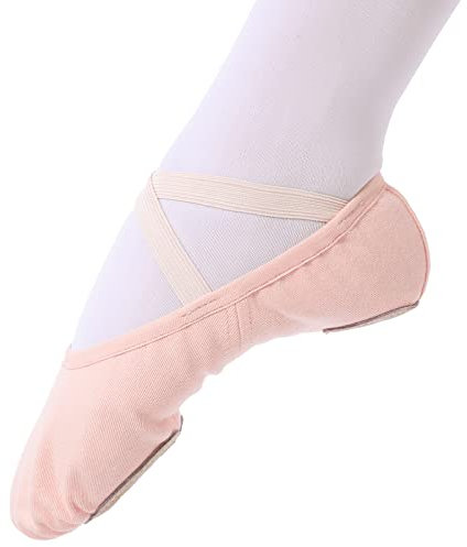 Ballettschuhe mädchen Ballettschläppchen Tanzschuhe Damen Stretch-Leinwand für Kinder Erwachsene rosa 28 …