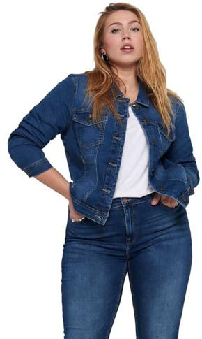 ONLY Carmakoma Damen Carwespa Life Denim Jacket Mbd Noos Jeansjacke, Medium Blue Denim, 54 EU