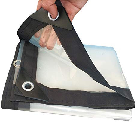 Bâche en Plastique Transparent, Bâche de Protection PE PVC, Exterieur Couverture Étanche Bâche Indéchirable avec Oeillets pour Mobilier de Jardin, Bois, Piscine et Voiture, couverture (Size : 2×4m)