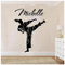 Benutzerdefinierter Name Kampfkunst Karate Taekwondo Wandtattoo Mädchen Zimmer Persönlichkeit Boxen Judo Übung Wandaufkleber Schlafzimmer Spielzimmer Vinyl 56X42Cm