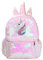 Lurrose Sac à dos rose brillant à paillettes pour filles, motif licorne