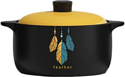 Casserole en céramique faitout faitout marmite cuisinière à gaz Domestique cuisinière à Induction cocotte à Double Usage Pot de Soupe(Size:3.0L)