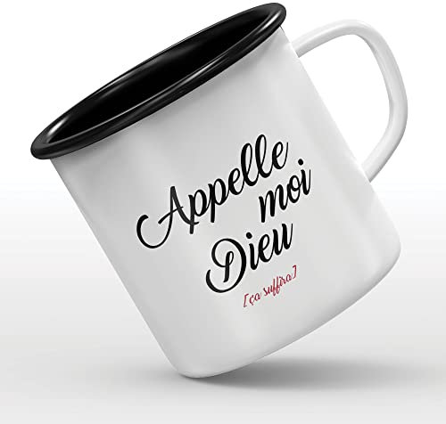 Mygoodprice MUG tasse émaillée au motif Appelle moi dieu