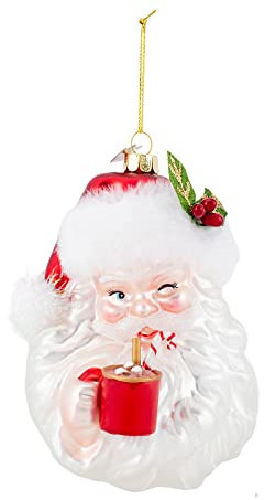 Noble Gems™ Glas-Weihnachtsmann mit Kakao-Tasse