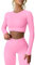 MAYROUND Workout Outfits für Frauen Gerippte Langarm Crop Top mit hoher Taille Yoga Leggings Sets