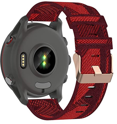 BoLuo 20mm Uhrenarmbänder für Huawei Watch GT3 Pro 43mm/ Huawei Watch GT3 42mm /Huawei Watch GT2 42mm, Nylon Ersatzband Uhrenarmband Armbänder für Coros Pace 2 /Coros Apex 42mm /Ticwatch E3 (rot)