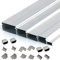 Flashing Cable Management System 5m Aluminium Silver Cable Trunking Floor/Wall Mounted Heavy Duty Indoor/Outdoor/Garage/Warehouse