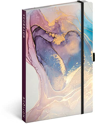 Notizbuch Liniert mit Gummiband 13x21cm ca. A5, Hardcover Notebook, Notizblock, Notizheft, Journal, Tagebuch für Erwachsene, Damen (Strukturen)
