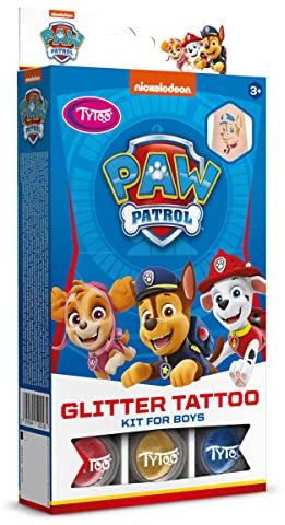 TyToo Paw Patrol - Set de tatuajes con purpurina para niños
