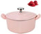 Casserole Dishes with Lids Heart Shaped Dutch Oven, Enameled Cast Iron Dutch Oven Bread Baking Pot with Lid (Pink)