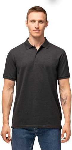 DANISH ENDURANCE Polo Uomo Manica Corta in Cotone Biologico Premium, Polo T-Shirt Uomo, Casual, 1 o 2 Paia, Grigio Scuro mélange, M