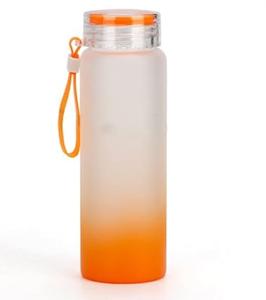 NS 500 ml/170 z Ombré-Trinkglas, Milchglas, Wasserflaschen, Rohlinge mit Deckel, Trageschlaufe, auslaufsicher, tragbar, wiederverwendbar, für heiße und kalte Getränke, Sport, Fitnessstudio,