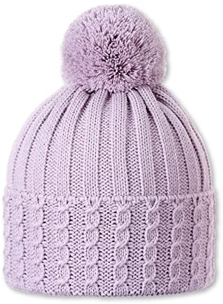 Sterntaler Baby Mädchen Mütze Baby Bommelstrickmütze Rippe