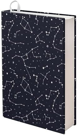Kuiaobaty Schwarze Buchhüllen, passend für 27,9 x 22,9 cm, Sterne, Sing-Druck, waschbarer Stoff