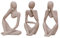 AZURAOKEY Thinker Statue Abstrakte Kunst Skulptur, 3 Stück Abstrakte Kunst Skulptur Mini Harz Abstrakte Denker Statue for Zuhause Wohnzimmer Büro Regal Dekoration, Tolle Geschenkideen (Sandstein)