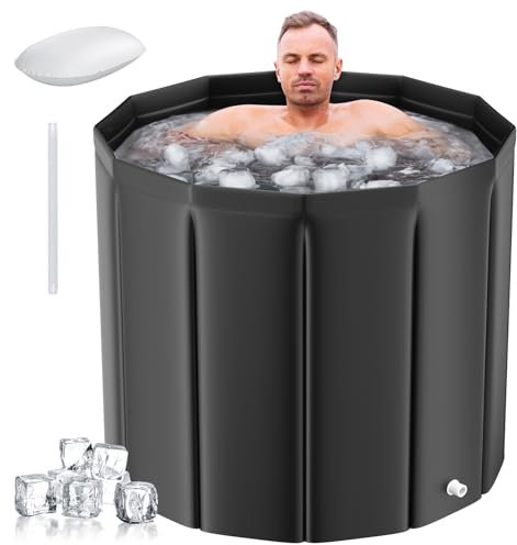 Portable Ice Bath Tub for Athletes, 319L Foldable Ice Bath for Cold Water Therapy Training, Ice Bath Recovery Tub for Adults Ice Baths and Soaking - Outside Cold Plunge