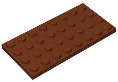 Classic Building Plate 4x8, 50 Piece Brown Bulk Plates, Compatible with Lego Parts and Pieces 3035, Compatible with All Major Brick Brands(Colour: Brown)