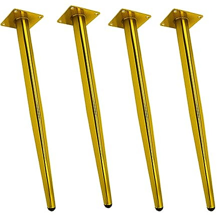 4 Stück Neigbare Möbelbeine aus Metall,Schräge Möbelfüße, konische Möbelfüße,DIY Ersatz Möbelbeine,für Tische Sofas TV-Schränke Stühle Schränke,Gold (50cm/19.7in)