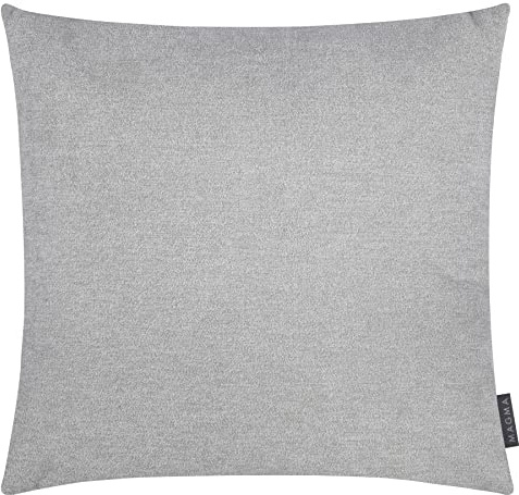 MAGMA Alfa Kissenbezug 50x50 cm - grau,- samtig weich kuscheliger Velour Look, rechteckiger Kissenbezug, für Wohnzimmer, Schlafzimmer, Büro und Gästezimmer Waschbar