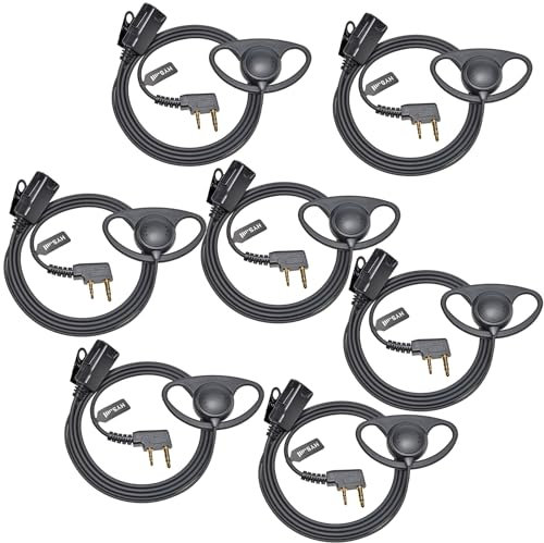 HYS Walkie-Talkie-Ohrhörer in D-Form mit Mikrofon und PTT, Zwei-Wege-Radio-Headset für Kenwood NX-220E/NX-220E2 dPMR Digital/Analog, Zwei-Wege-Radio-Headset für Baofeng BF-888S UV-5R WOUXUN KG-699