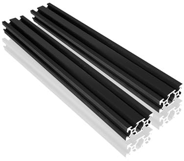 Euroharry 2 Stück 500 mm 2040 V Typ Europäischer Standard eloxiertes schwarzes Aluminiumprofil-Extrusions-Linearschiene für 3D-Drucker und CNC-DIY-Lasergraviermaschine…